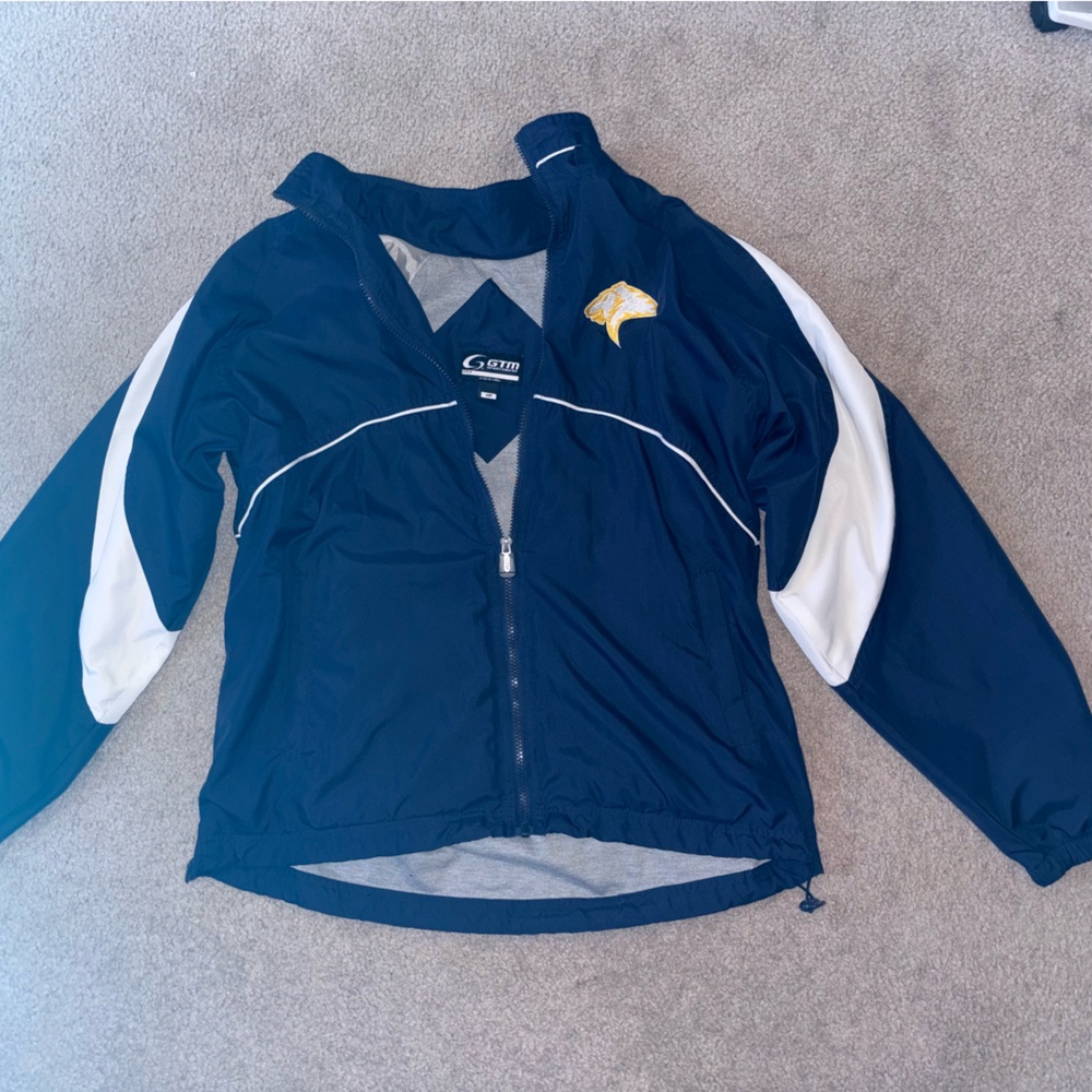 Blue and White Athletic Jogger Pants